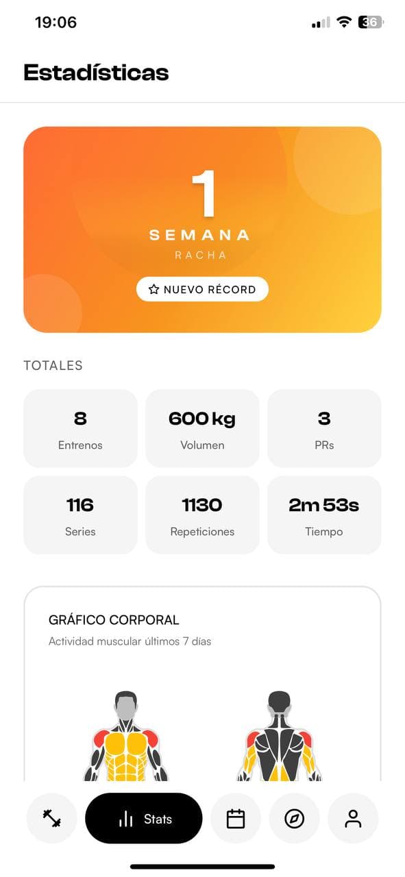 Estadísticas y racha