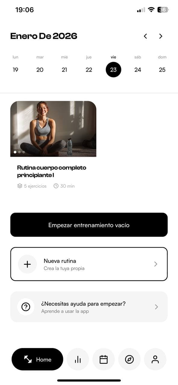 GymLog screenshot - Rutinas personalizadas
